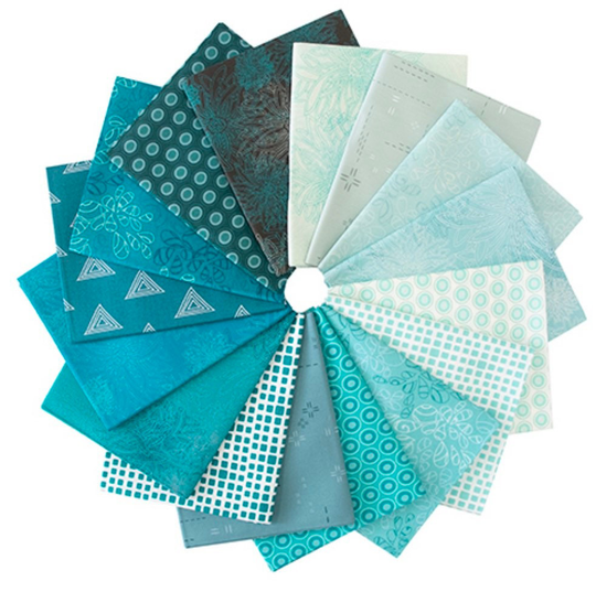 Glacier Blender Collection 16 Piece Fat Quarter Bundle Pre-Cut 100 % Premium Cotton By Art Gallery Fabrics