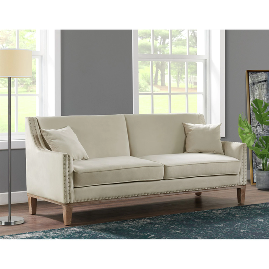 Picket House Furnishings Aster Modern Snow Polyester/Blend Sofa in White | UAG814300DWBHT