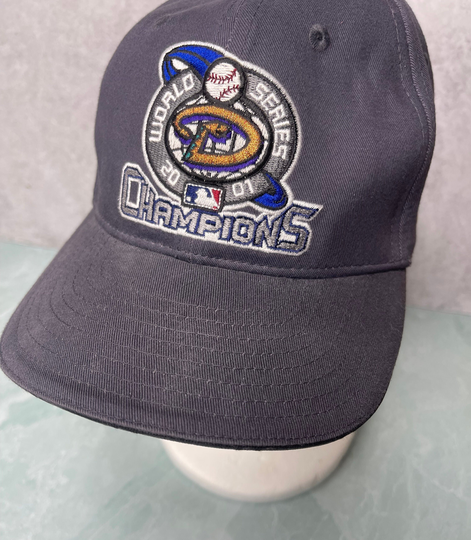 Vintage 2001 Arizona Diamondbacks Strapback Hat World Series Champs Gray New Era Mlb Baseball