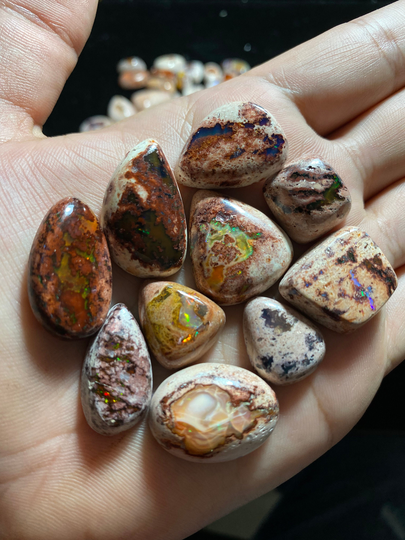 Amazing Batch Of Fire Opals On Matrix With Their Beautiful Sparkles 10 Pieces