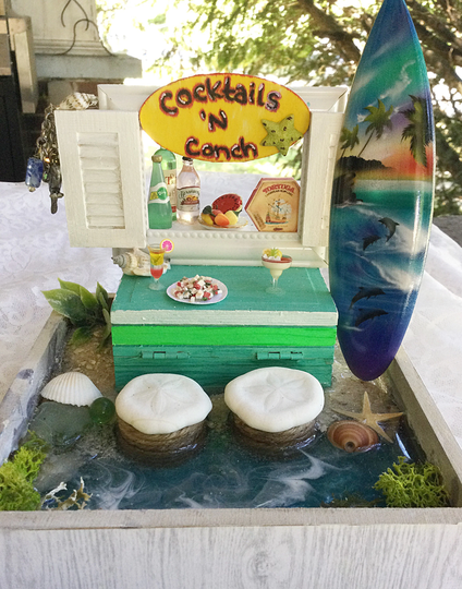Beach Bar Diorama, Margaritaville, Resin Beach, Swim Up Bar, Miniature Cocktails