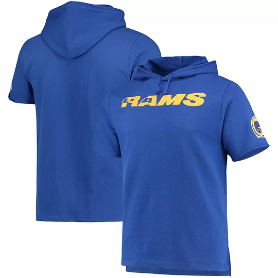 Men's Mitchell & Ness Royal Los Angeles Rams Game Day Hoodie T-Shirt, Size: Small, Blue
