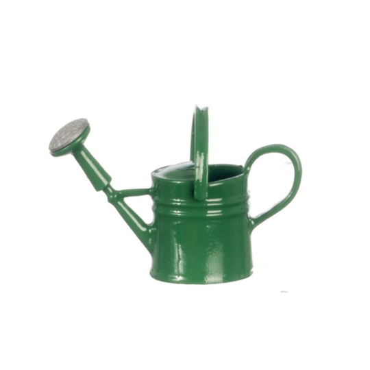 Dollhouse Miniature "Vintage Look" Green Watering Can By Miniatures World