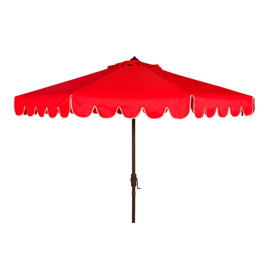 Scalloped 9 Ft Tilting Patio Umbrella: Red - Fabric by World Market