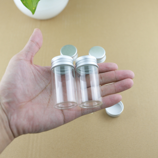 Mini Glass Bottles 3060mm 25Ml Test Tube Silver Screw Cap Storage Glass Jars Containers Transparent Vial