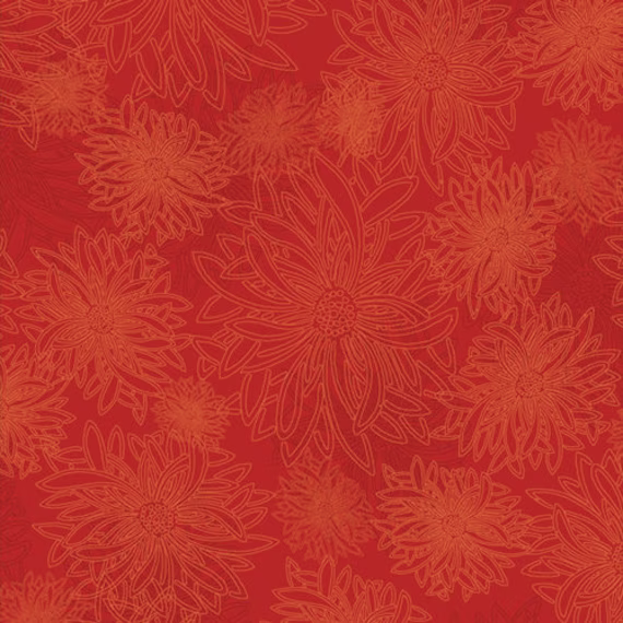 Flame Red Floral Blender Fabric Elements 200 Thread Count By Art Gallery Fabrics For Quilting & Sewing Cut To Order Fe-535