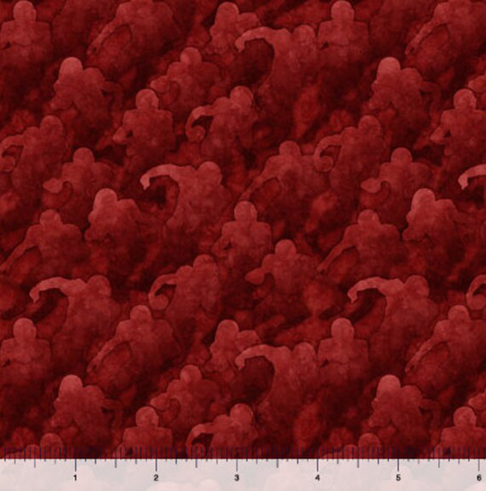 Football Player Blender in Brick From Novelteenies Collection By Dan Morris For Quilting Treasure Fabric - 100% Quilt Shop Cotton
