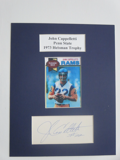Penn State - 1973 Heisman Trophy Winner John Cappelletti & His Autograph