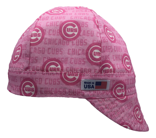Welding Cap Pink Sports Reversible Hat With White On Reverse & & Stitching Handmade