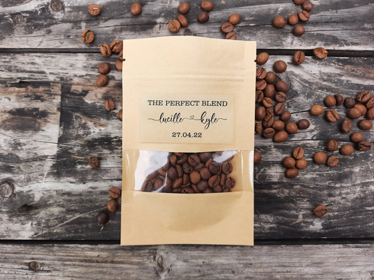 The Perfect Blend Coffee Bag Personalized Wedding Favor Bean Bags Bridal Shower