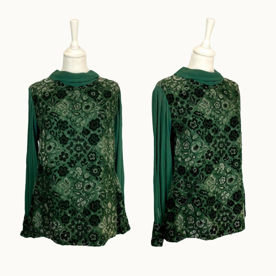 Size M | 70S Tailored Silk Blend Blouse