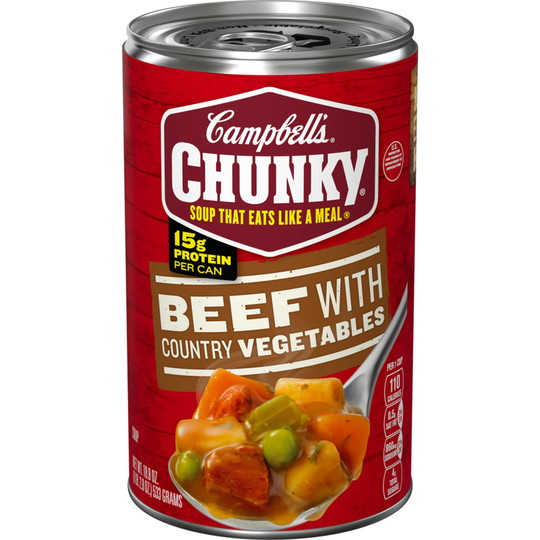 Campbells Chunky Soup Can - Beef with Country Vegetables - 18.8 oz