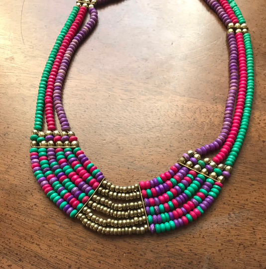 80S 90S Women's Colorful Beaded Necklace