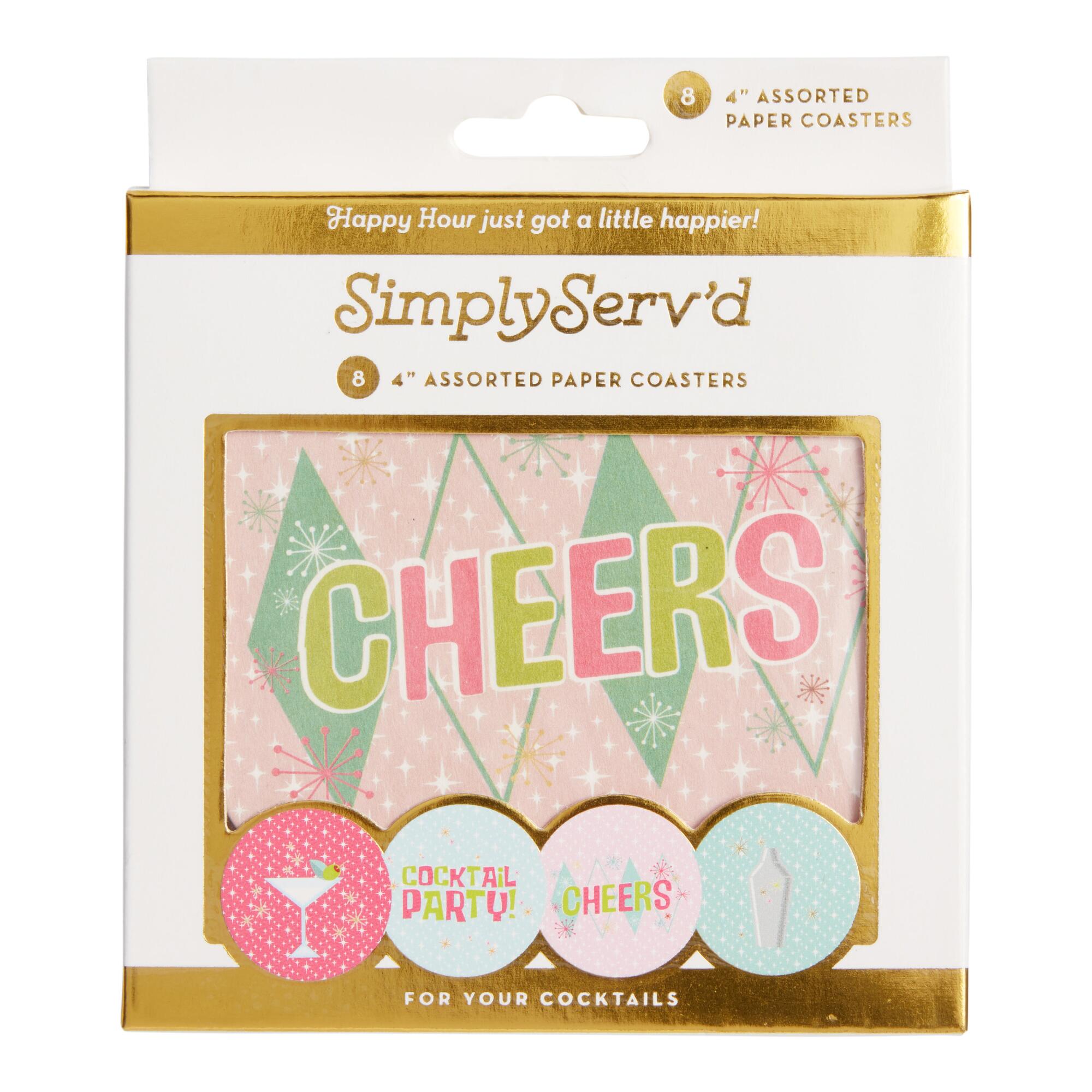 Pop Party Mid Century Paper Coasters 8 Count: Multi by World Market
