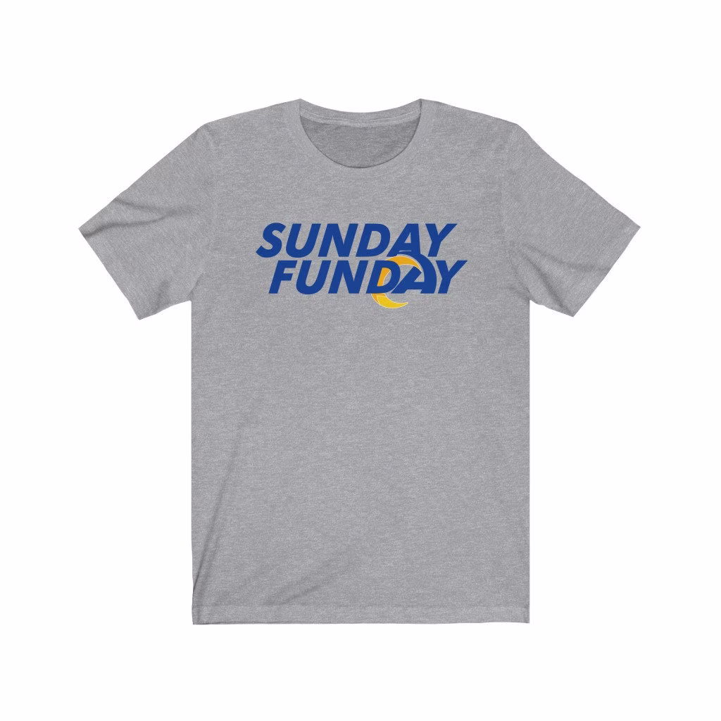 Rams Sunday Funday Los Angeles St Louis Football T-Shirt For Tailgates Gameday Sporting Events & Bars