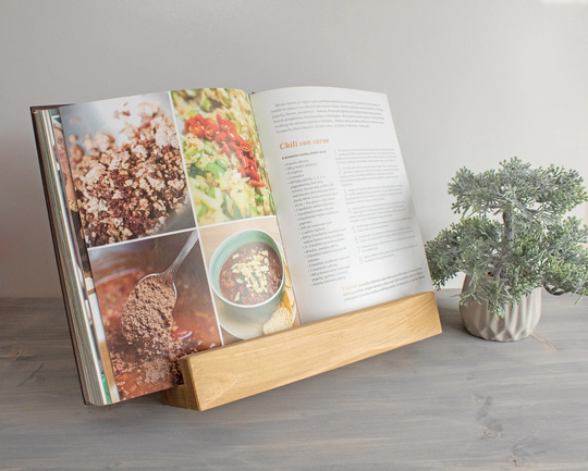 Wooden Cookbook Stand/Wood Book Recipe Farmhouse Holder