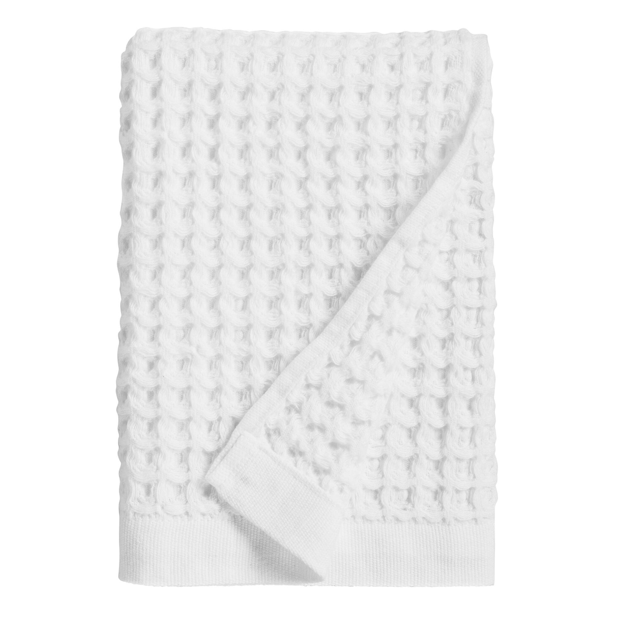 White Waffle Weave Cotton Hand Towel by World Market