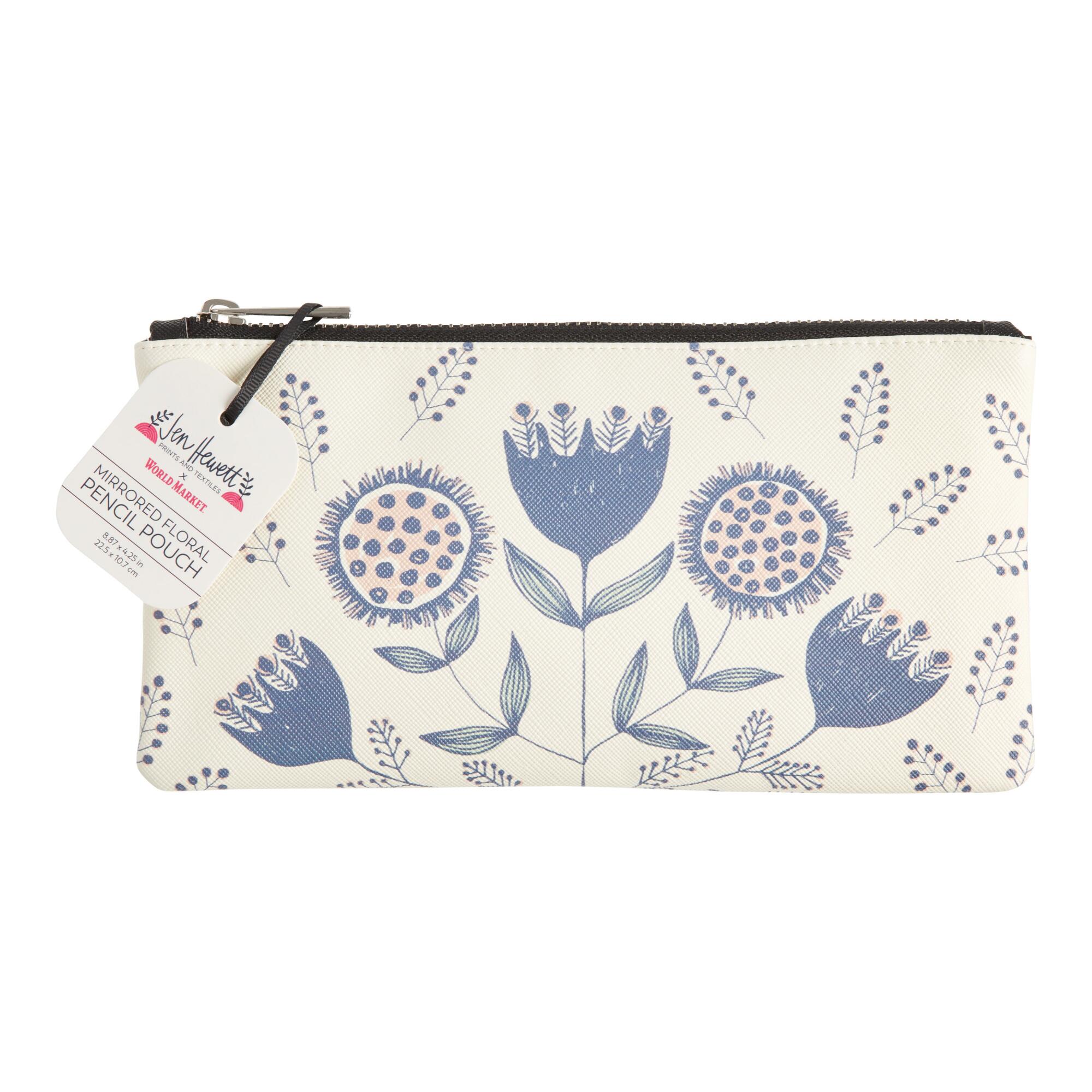 Jen Hewett Blue and Cream Florence Pencil Case: Multi - Fabric by World Market