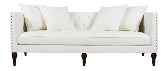 Jennifer Taylor Home Stanbury Glam Antique White Yarn Dyed Polyester/Blend Sofa | 63012-3-879