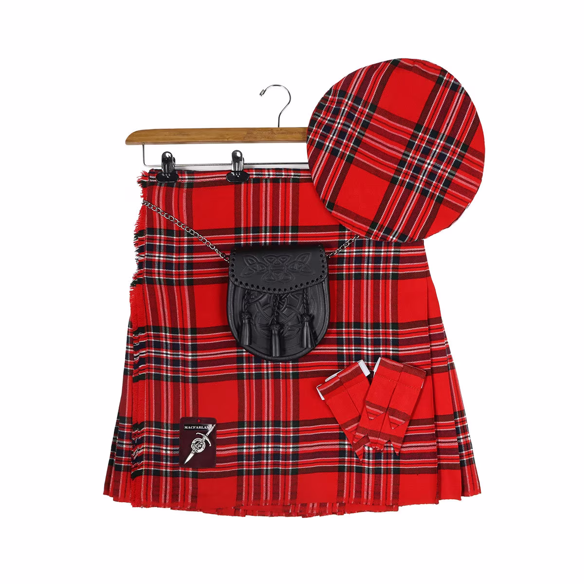 Macfarlane Modern Wool-Blend Homespun Tartan Kilt & Accessories Bundle