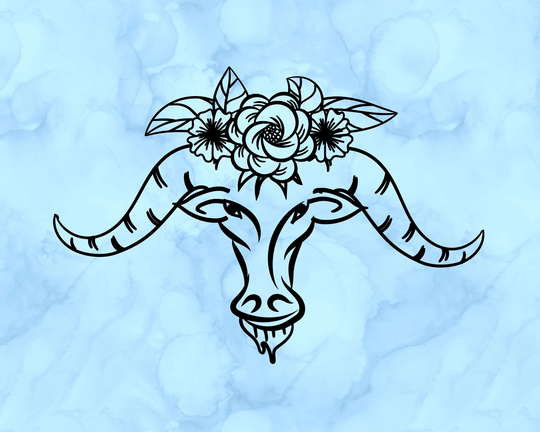 Floral Ram Decal
