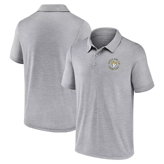 Men's Fanatics Branded Gray Los Angeles Rams Super Bowl LVI Champions Polo, Size: 3XL, Grey