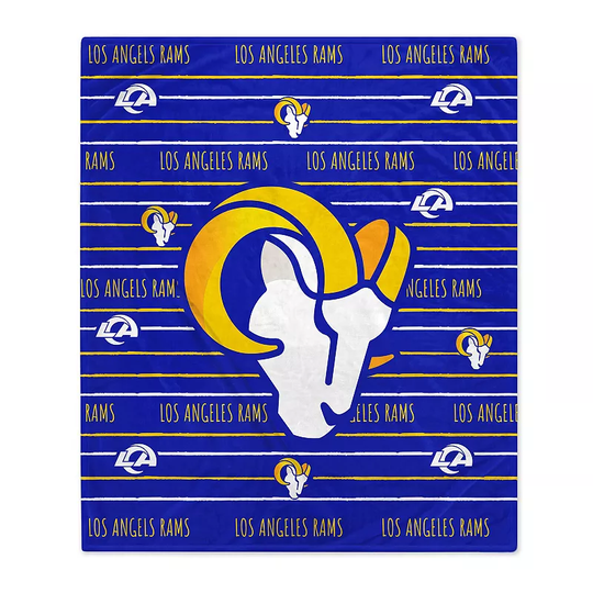 Los Angeles Rams 60'' x 80'' Logo Stripe Flannel Fleece Blanket, Multicolor