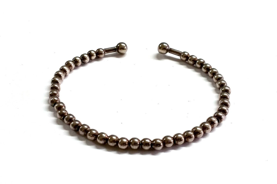 sterling Silver Beaded Ball Cuff Bracelet