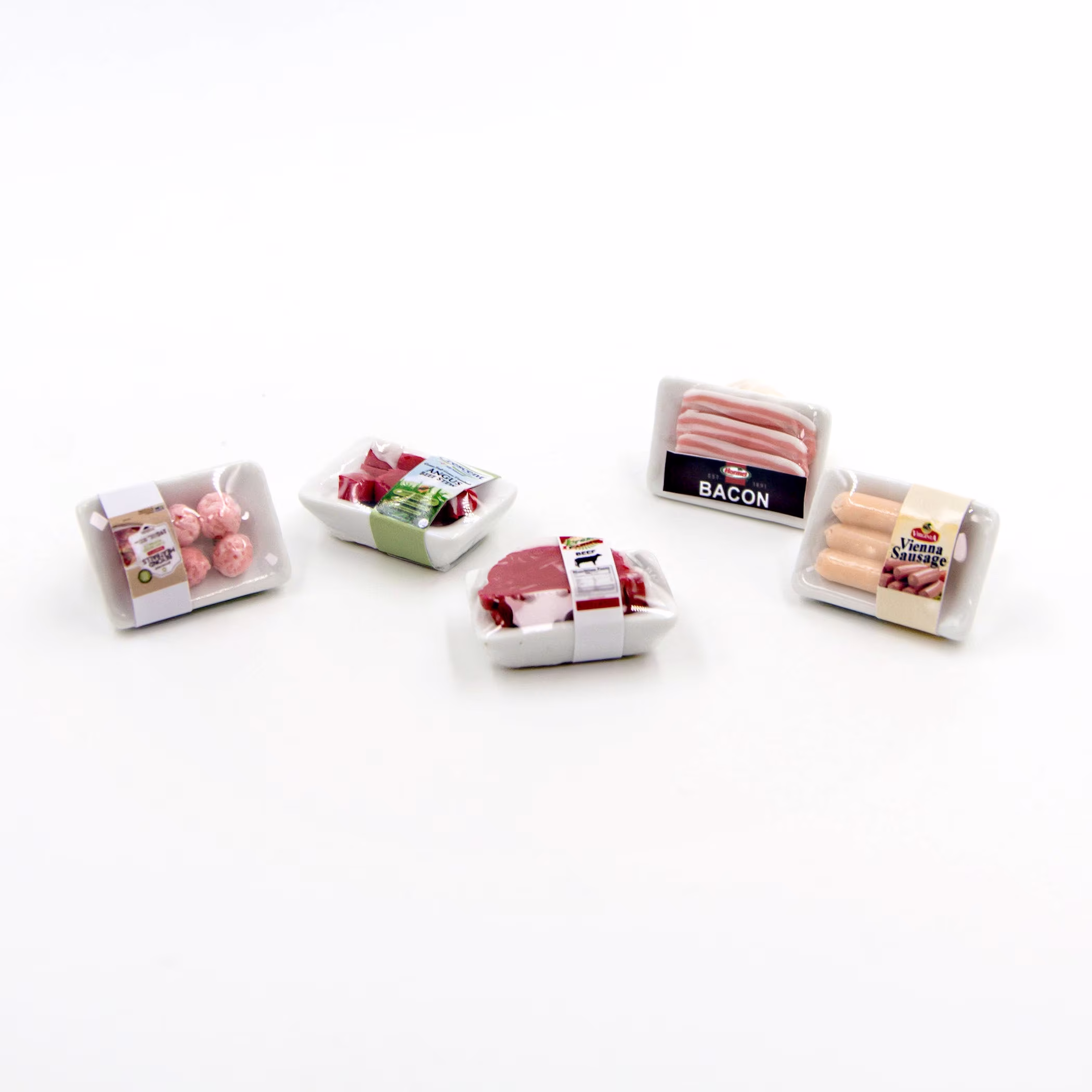 5 Dollhouse Meat Miniature Shop Props Replica