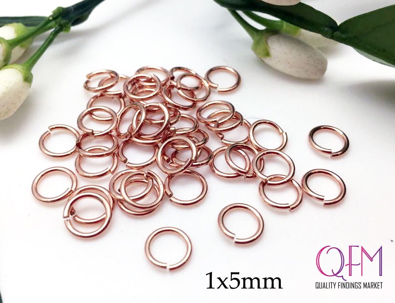 Wholesale Rose Gold Filled Jump Rings 18 Gauge 1 X 5mm - Red/Pink | 951591