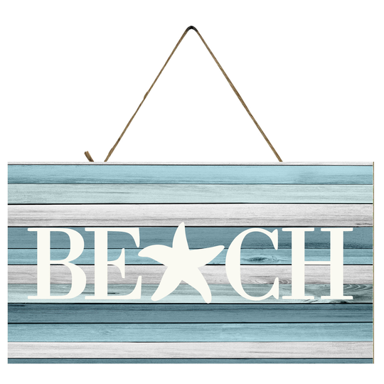 Beach Nautical Printed Handmade Wood Sign