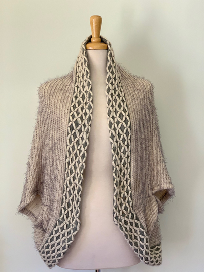 Cozy Knit Cocoon Kimono, Cashmere Blend Knitted Poncho, Shrug, Wrap