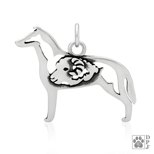 Smooth Coat Collie Necklace Jewelry in Sterling Silver, Body