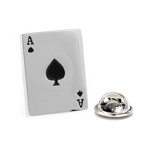 Ace Playing Card Pin Gamblers Lapel Las Vegas Lucky Lanyard Name Badge