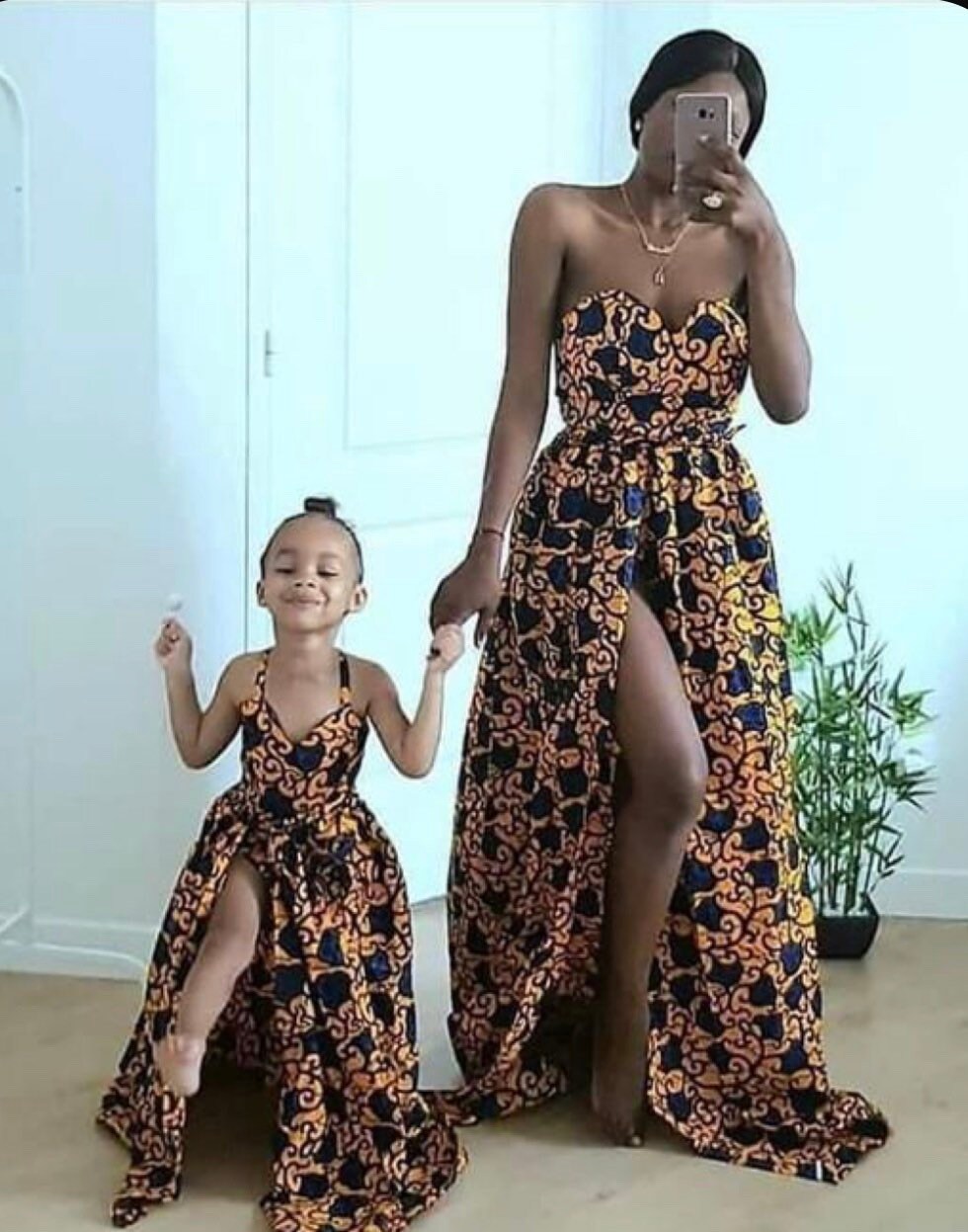African Mommy & Me Dress/African Mum Daughter Maxi Dress/Mummy Matching Set/African Clothing For Women/Mom Wedding