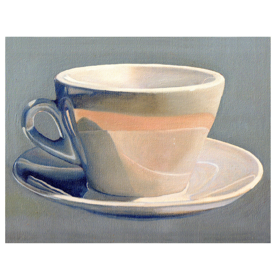 Coffee Art, Art Print Cup & SaucerPrint From Original Oil Painting, Still Life Painting, Coffee Cup, Kitchen Art
