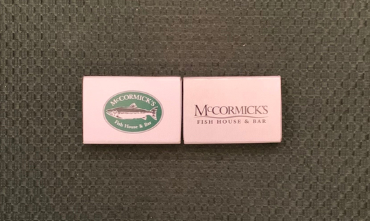 Vintage Matchbooks, Mccormicks, Fish House, Restaurant, Cruise Room, Denver, Colorado, Matchbox, with Match Sticks, Lot Of 2, Free Ship in Usa