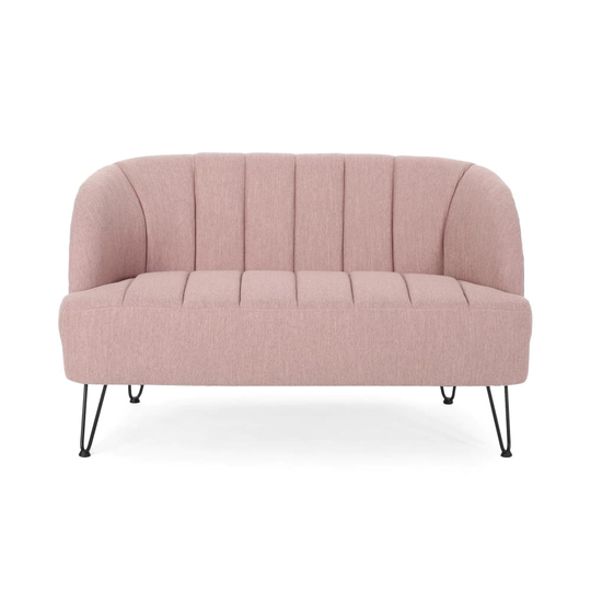 Best Selling Home Decor Lupine Modern Light Blush Polyester/Blend Loveseat in Pink | 309511