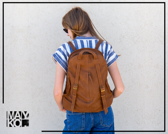 Brown Leather Backpack, Backpack Woman, Purse, Laptop Bag, Convertible Back Travel Bag Leather, Gift For Her