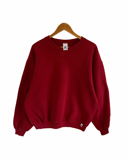 Vintage 90S Russell Sweatshirt Plain Sweater Large Size Jumper Pullover Fashion