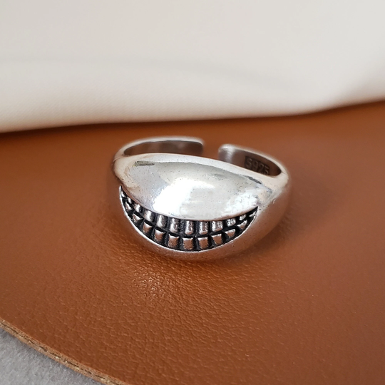 Silver Shark Thick Band Ring, Teeth Wide Thumb Adjustable Ocean Fish Ring Jewelry, Christmas Gift For Him, Her, Kids