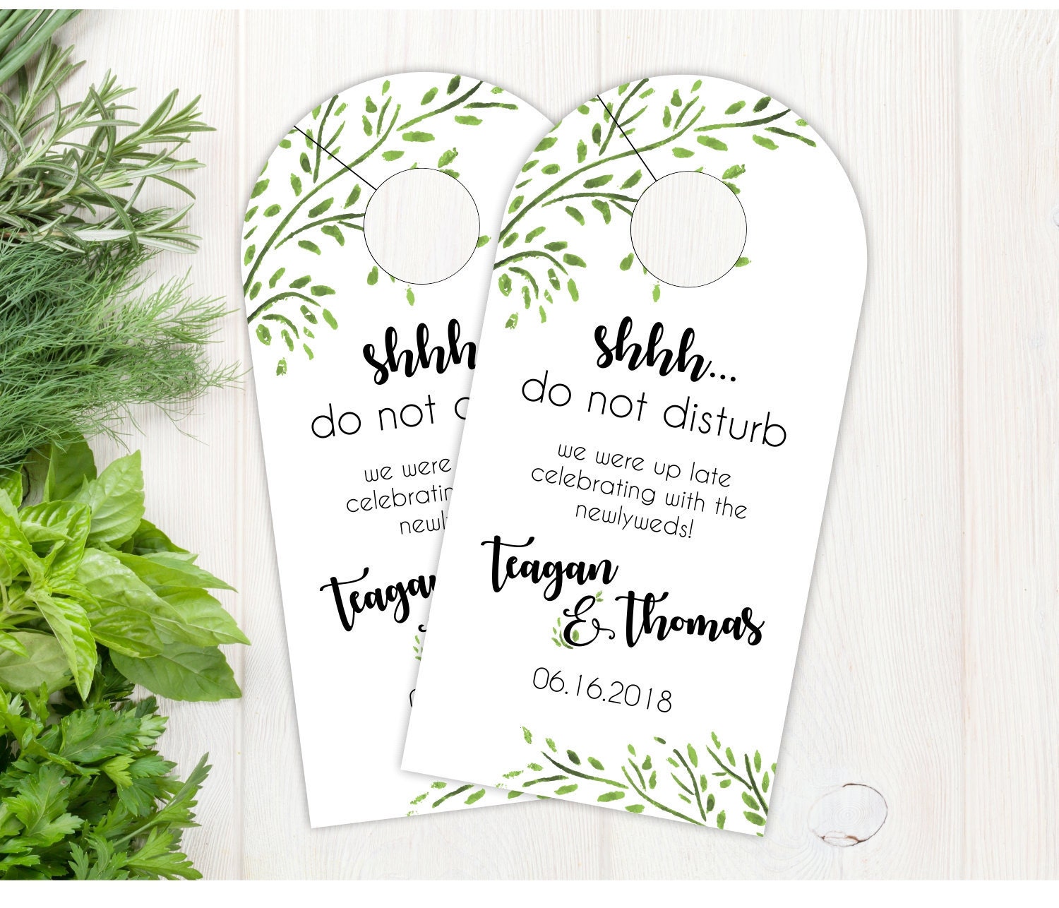 Wedding Door Hangers - Floral Hotel Box Favor Welcome Do Not Disturb #dhri-259