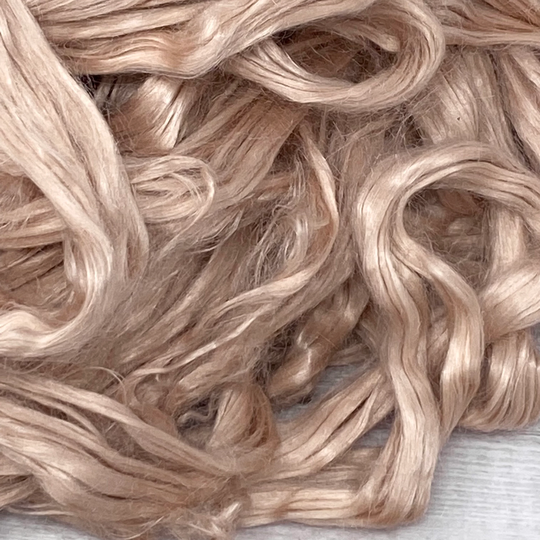 Avocado Dyed Ramie Fiber, Naturally Pale Pink Fiber For Spinning, Blending Board, Art Batts, Plant Based From Nettles, 2 Ounces