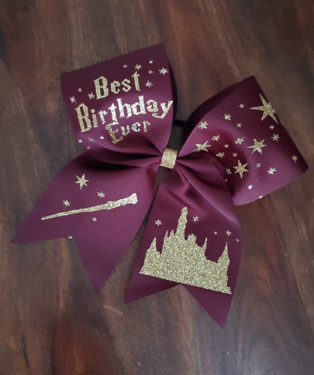 Happy Birthday Wizard Cheer Bow