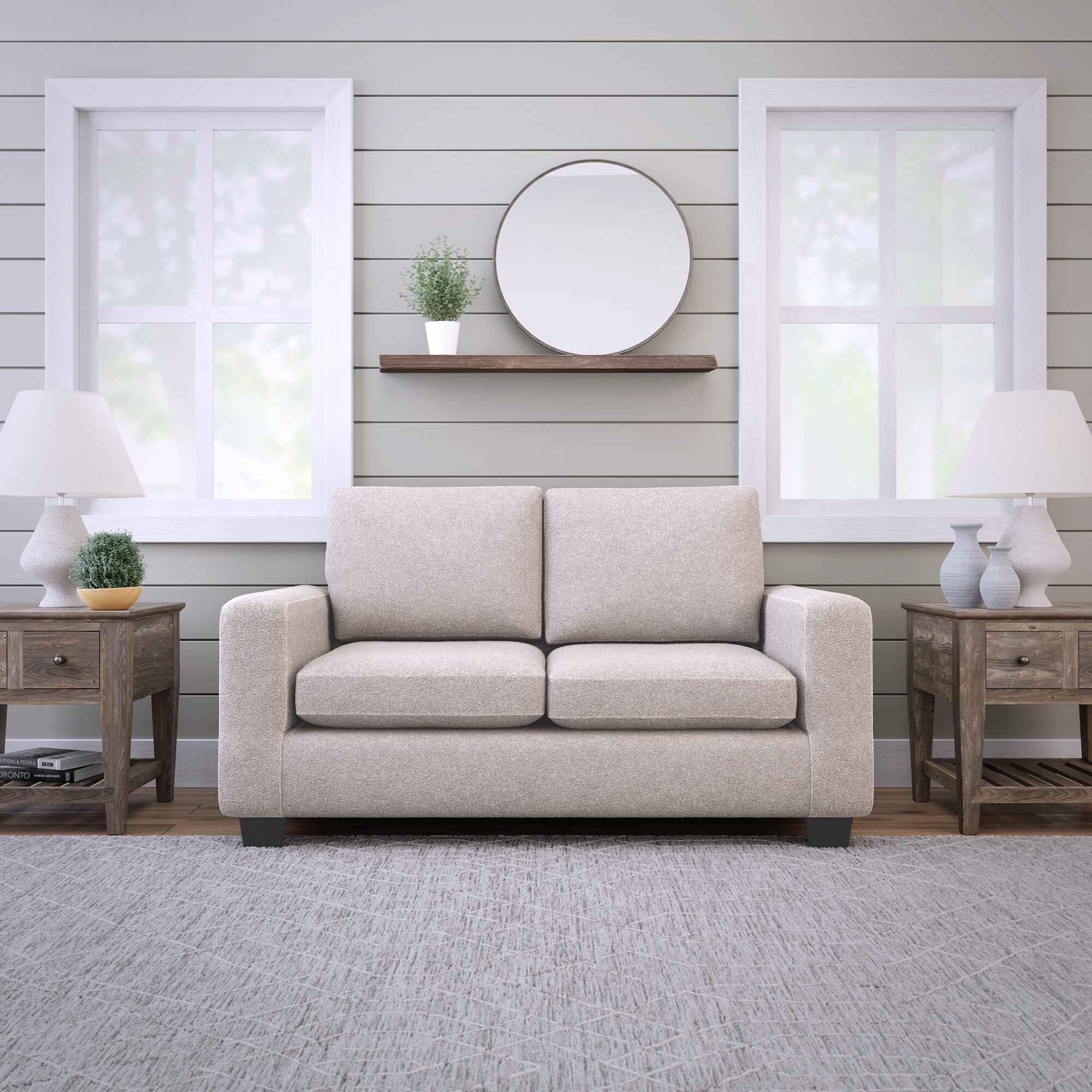 Brookside Shay Modern Light Brown Polyester/Blend Loveseat | BS0001LVS00LB