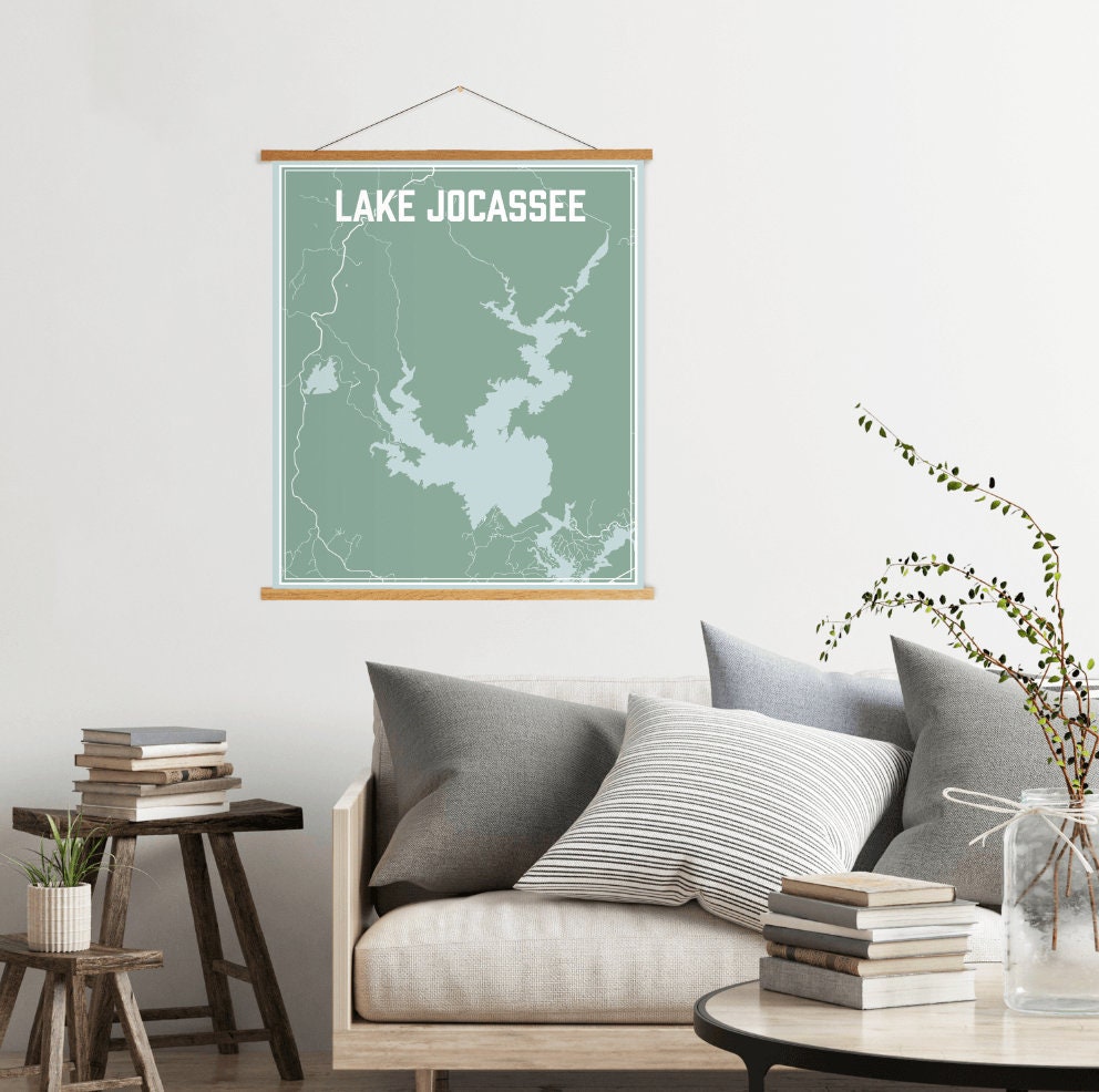 Lake Jocassee South Carolina Street Map Print | Magnetic Poster Frame Printed Marketplace