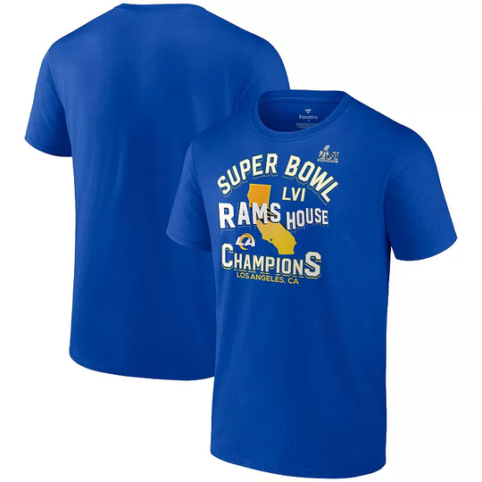 Men's Fanatics Branded Royal Los Angeles Rams Super Bowl LVI Champions Hometown Hard Count T-Shirt, Size: XL, Blue