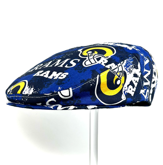 Custom Made Jeff Cap Handmade in Officially Licensed La Rams Logo Print Cotton Fabric