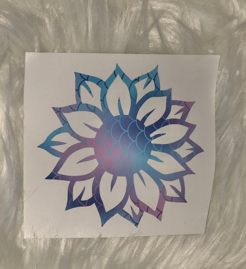 Mermaid Sunflower Sticker Decal, Bumper Sticker, Sunflower, Mermaid, Summer, Gift, Decal