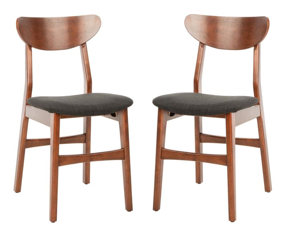 Safavieh Set of 2 Lucca Casual Polyester/Polyester Blend Upholstered Side Chair (Wood Frame) in Brown | DCH1001F-SET2